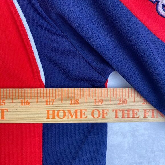 Majestic St. Louis Cardinals Shirt Mens Red Blue Short Sleeve V-neck Logo MLB - Picture 6 of 9